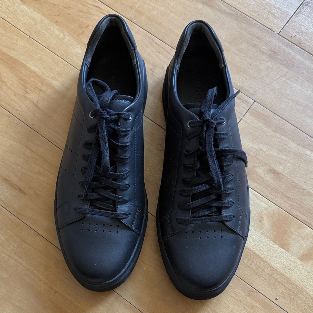 Vince Black Leather Men's Shoes